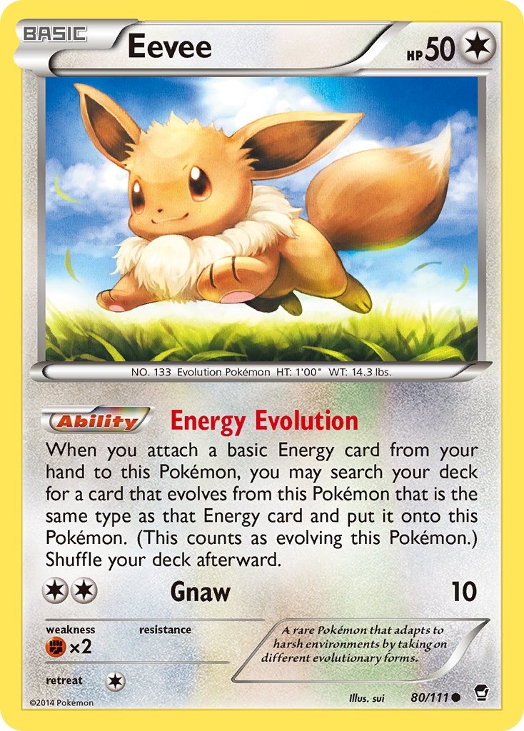 Eevee (80/111) [XY: Furious Fists] - Dark Crystal Cards
