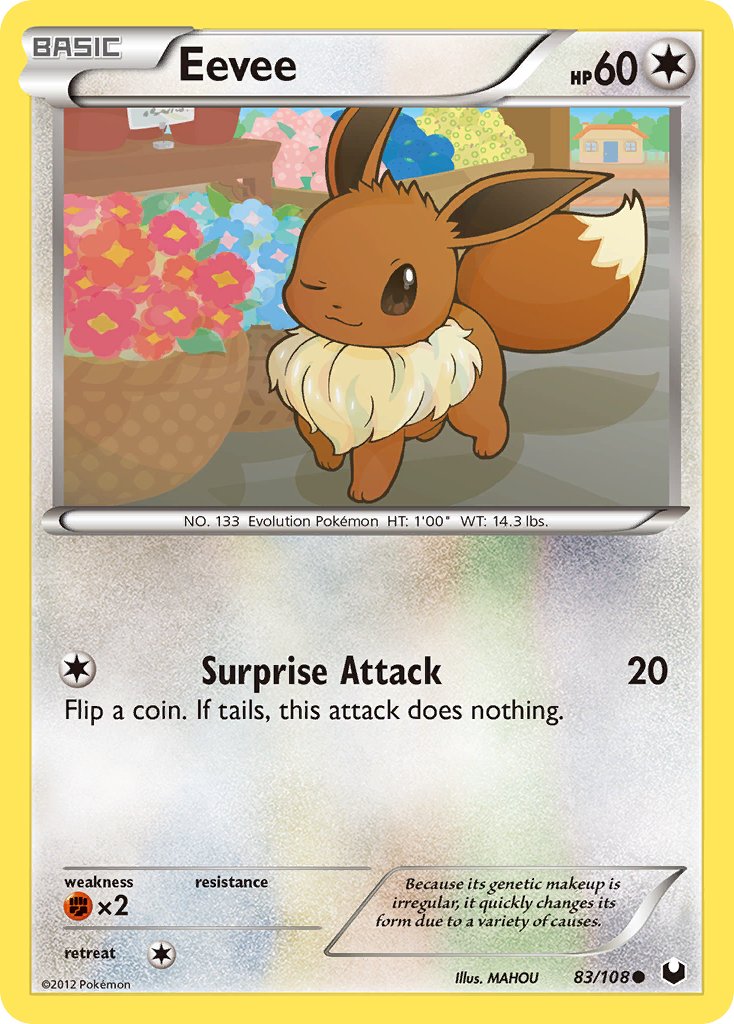 Eevee (83/108) [Black & White: Dark Explorers] - Dark Crystal Cards