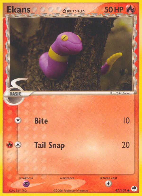 Ekans (47/101) (Delta Species) [EX: Dragon Frontiers] - Dark Crystal Cards