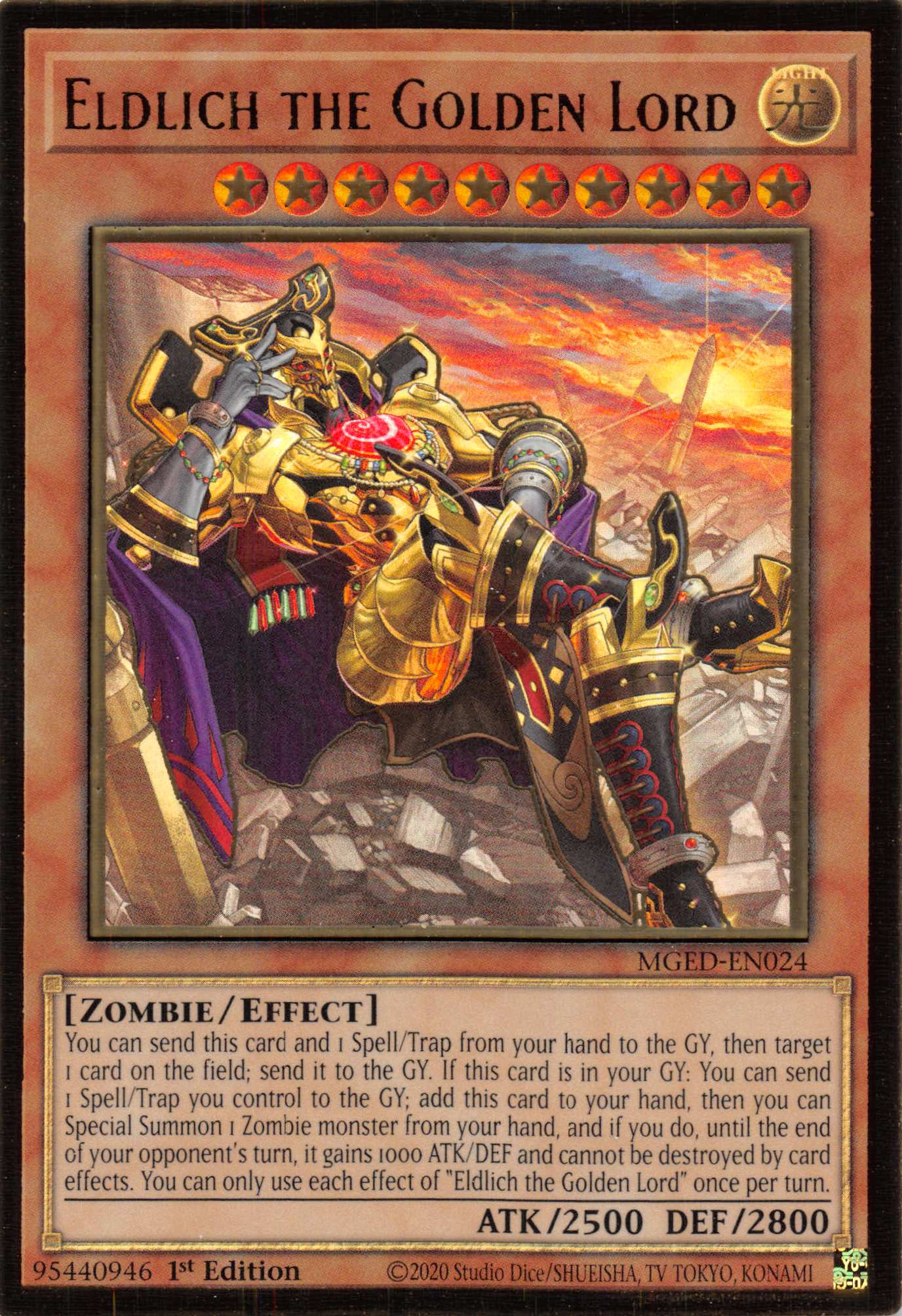 Eldlich the Golden Lord (Alternate Art) [MGED - EN024] Gold Rare - Dark Crystal Cards