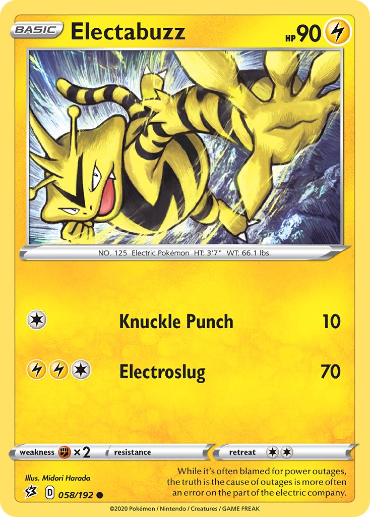 Electabuzz (058/192) [Sword & Shield: Rebel Clash] - Dark Crystal Cards