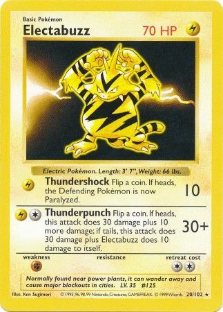 Electabuzz (20/102) [Base Set Shadowless Unlimited] - Dark Crystal Cards