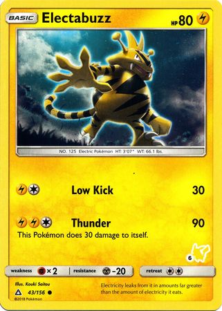 Electabuzz (43/156) (Pikachu Stamp #6) [Battle Academy 2020] - Dark Crystal Cards