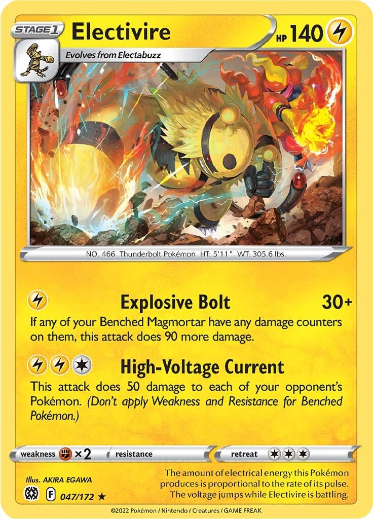 Electivire (047/172) [Sword & Shield: Brilliant Stars] - Dark Crystal Cards
