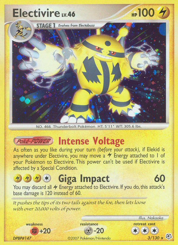 Electivire (3/130) [Diamond & Pearl: Base Set] - Dark Crystal Cards
