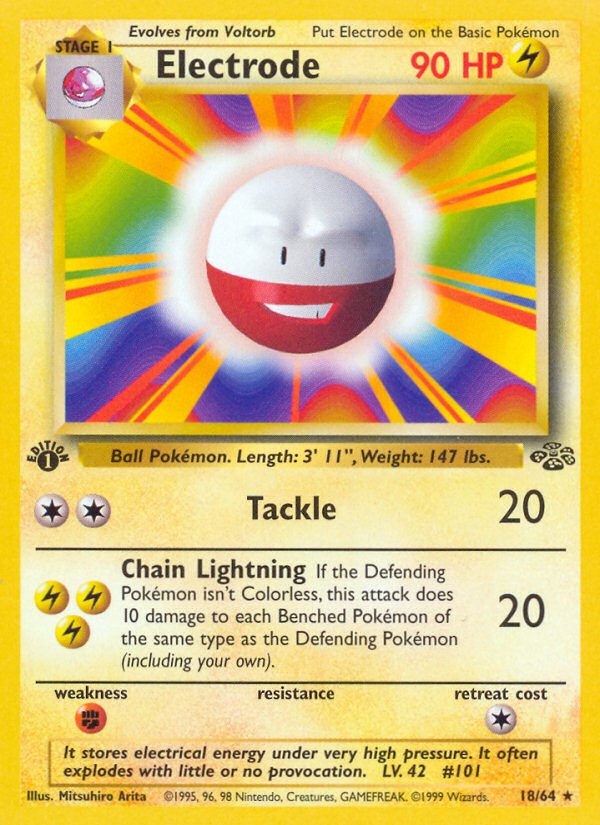 Electrode (18/64) [Jungle 1st Edition] - Dark Crystal Cards
