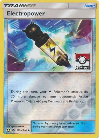 Electropower (172a/214) (League Promo) [Sun & Moon: Lost Thunder] - Dark Crystal Cards