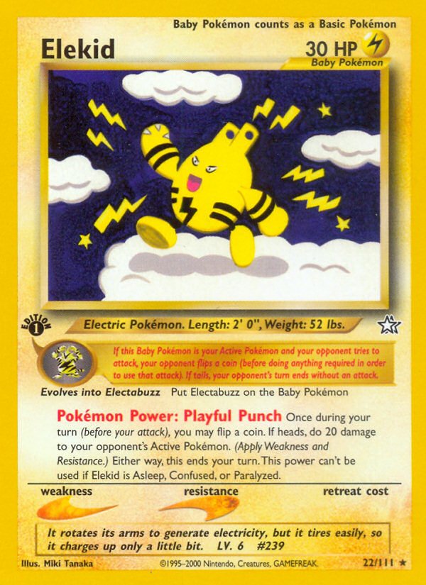 Elekid (22/111) [Neo Genesis 1st Edition] - Dark Crystal Cards
