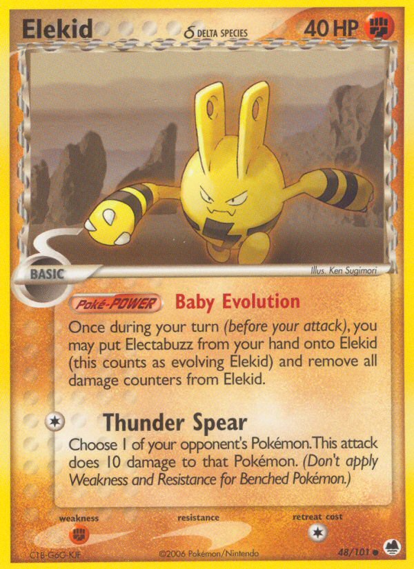 Elekid (48/101) (Delta Species) [EX: Dragon Frontiers] - Dark Crystal Cards