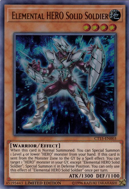 Elemental HERO Solid Soldier [CT15 - EN003] Ultra Rare - Dark Crystal Cards