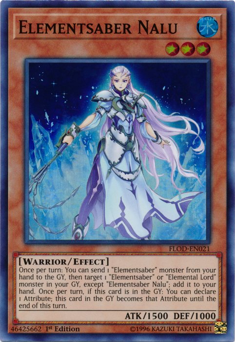 Elementsaber Nalu [FLOD - EN021] Super Rare - Dark Crystal Cards