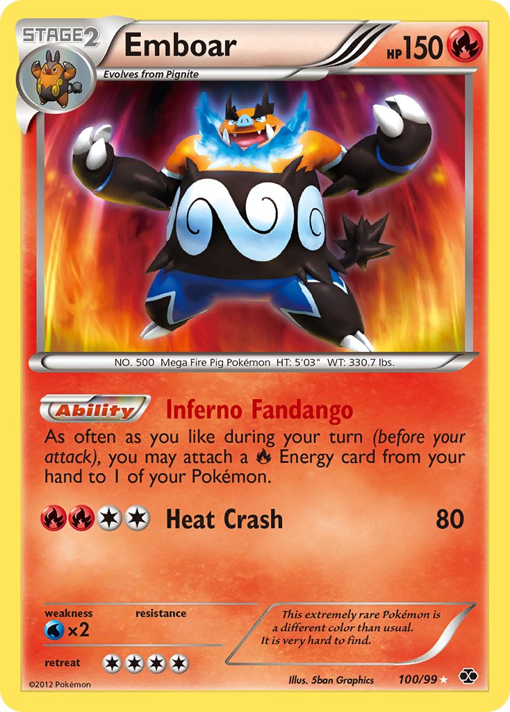 Emboar (100/99) [Black & White: Next Destinies] - Dark Crystal Cards