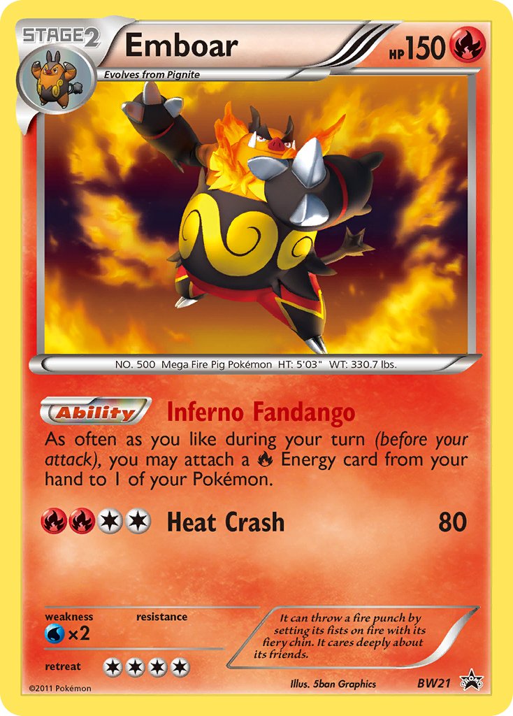 Emboar (BW21) [Black & White: Black Star Promos] - Dark Crystal Cards