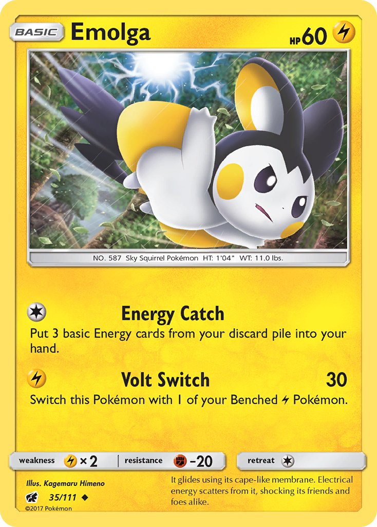 Emolga (35/111) [Sun & Moon: Crimson Invasion] - Dark Crystal Cards