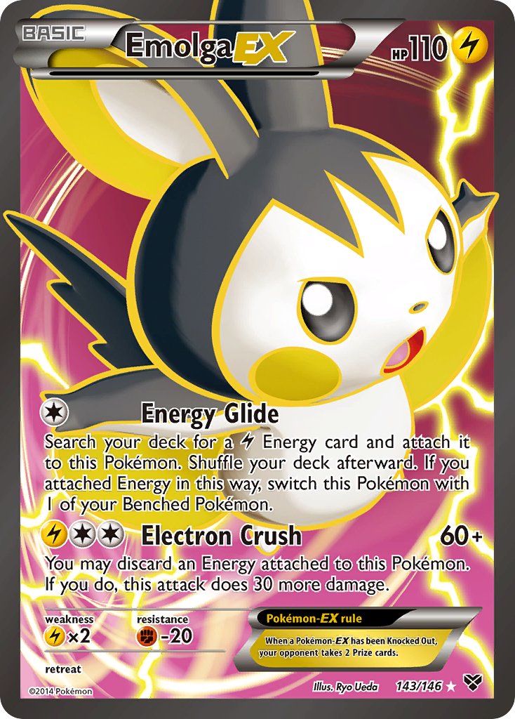 Emolga EX (143/146) [XY: Base Set] - Dark Crystal Cards