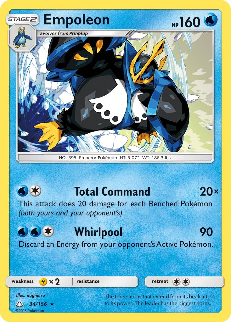 Empoleon (34/156) (Cracked Ice Holo) (Theme Deck Exclusive) [Sun & Moon: Ultra Prism] - Dark Crystal Cards