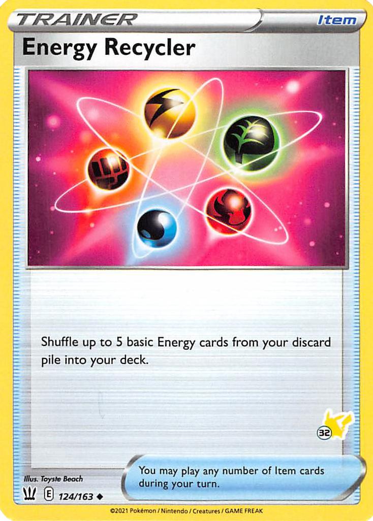 Energy Recycler (124/163) (Pikachu Stamp #32) [Battle Academy 2022] - Dark Crystal Cards
