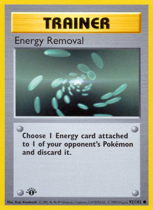 Energy Removal (92/102) (Shadowless) [Base Set 1st Edition] - Dark Crystal Cards