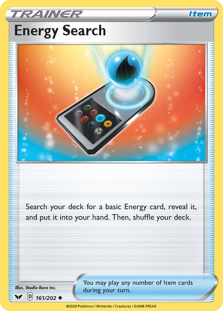 Energy Search (161/202) [Sword & Shield: Base Set] - Dark Crystal Cards