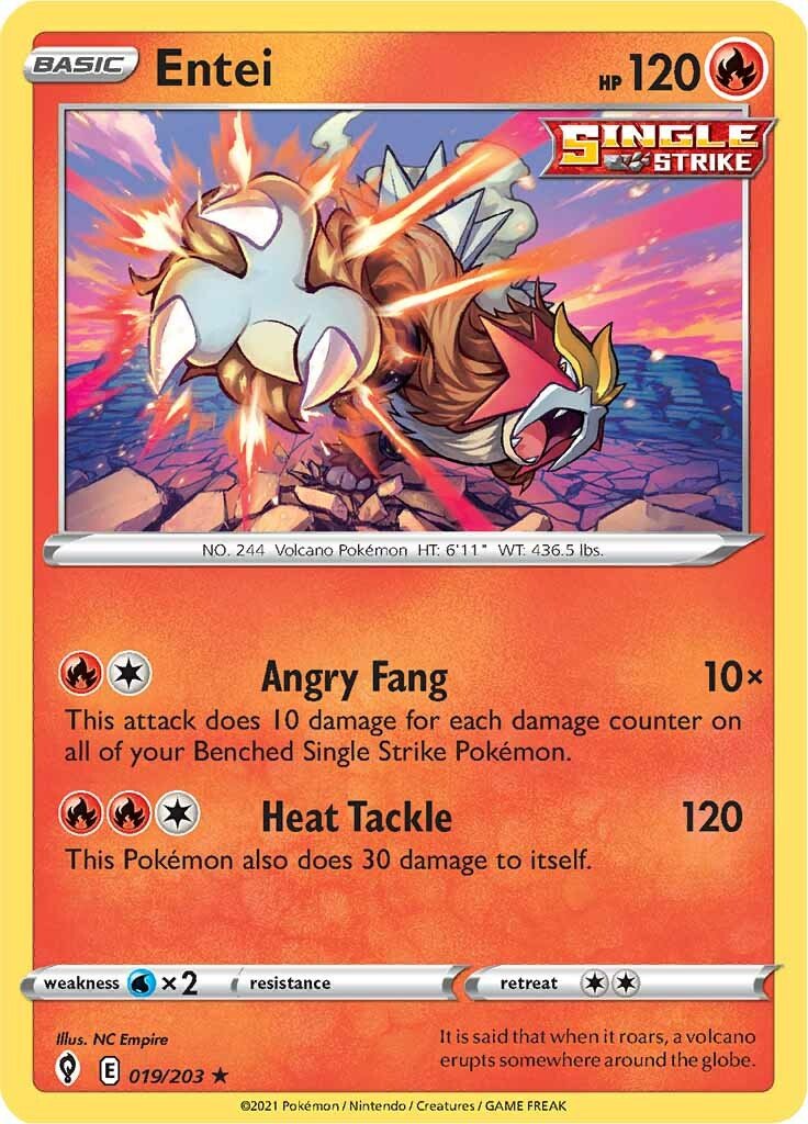 Entei (019/203) [Sword & Shield: Evolving Skies] - Dark Crystal Cards