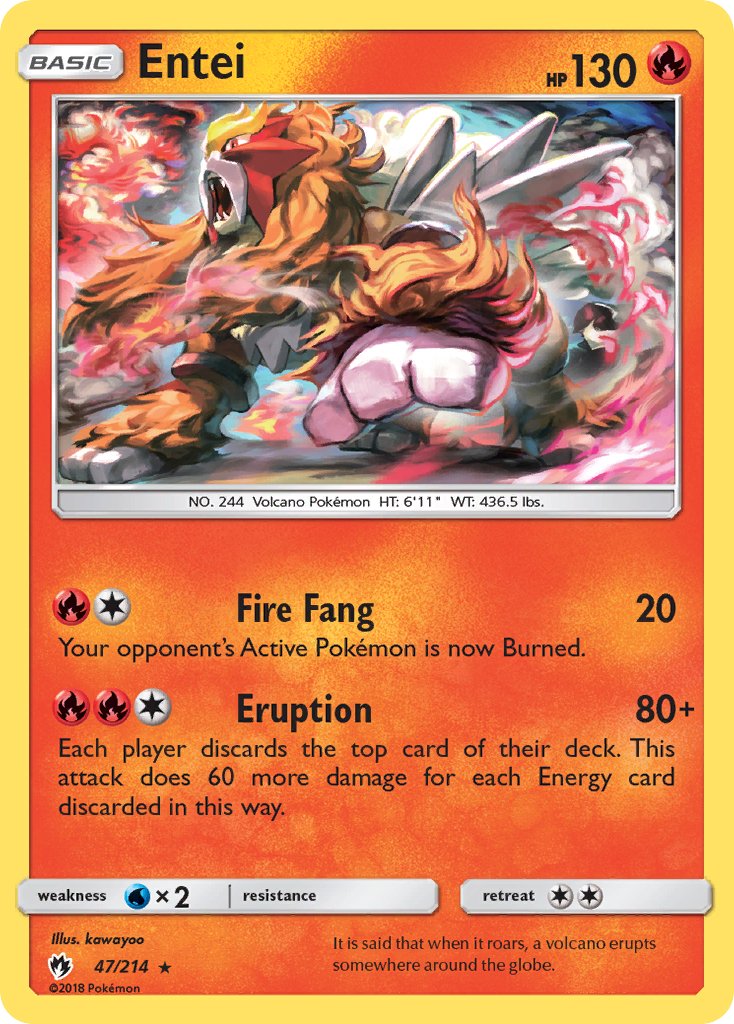 Entei (47/214) [Sun & Moon: Lost Thunder] - Dark Crystal Cards