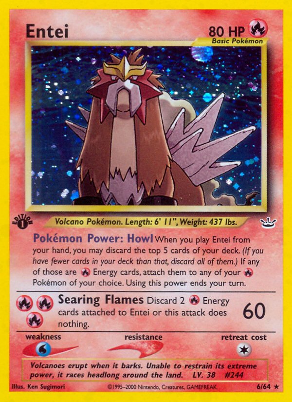 Entei (6/64) [Neo Revelation 1st Edition] - Dark Crystal Cards