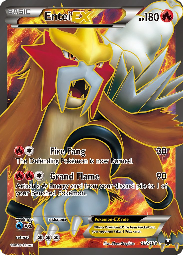 Entei EX (103/108) [Black & White: Dark Explorers] - Dark Crystal Cards