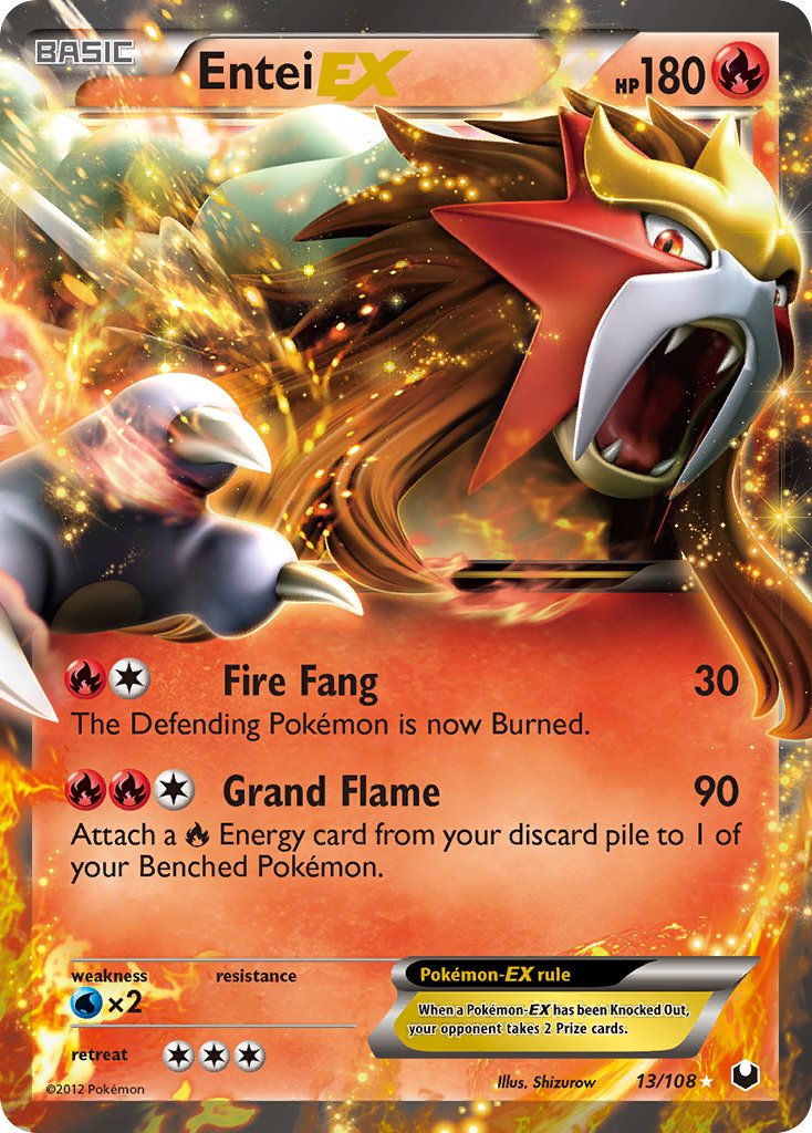 Entei EX (13/108) [Black & White: Dark Explorers] - Dark Crystal Cards