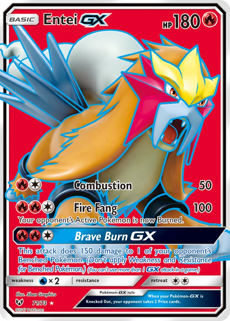 Entei GX (71/73) [Sun & Moon: Shining Legends] - Dark Crystal Cards