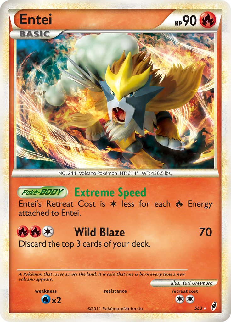Entei (SL3) [HeartGold & SoulSilver: Call of Legends] - Dark Crystal Cards