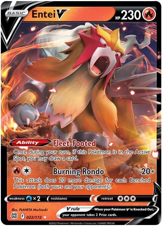 Entei V (022/172) [Sword & Shield: Brilliant Stars] - Dark Crystal Cards