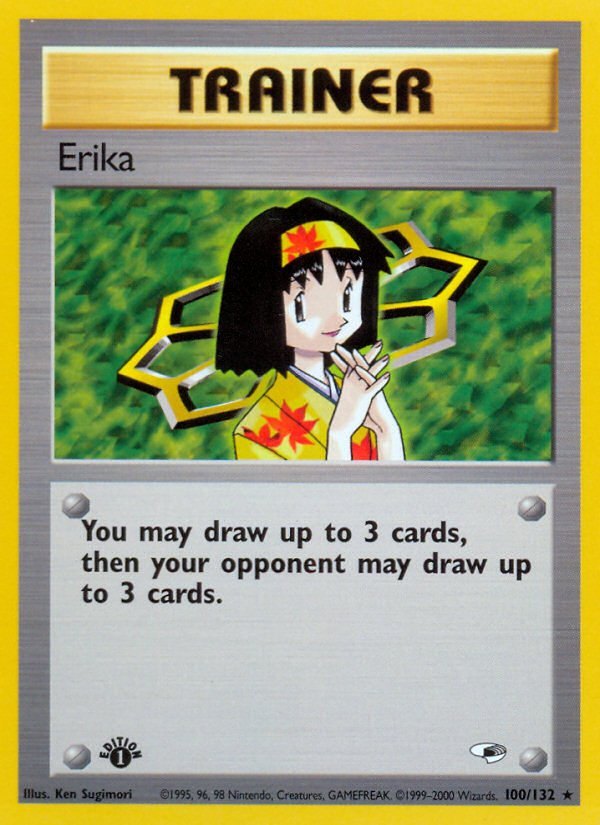 Erika (100/132) [Gym Heroes 1st Edition] - Dark Crystal Cards