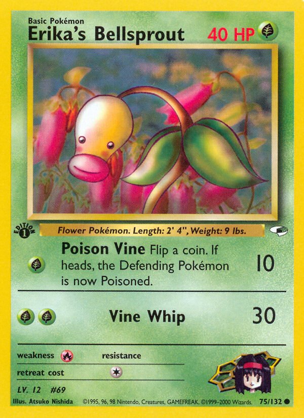 Erika's Bellsprout (75/132) [Gym Heroes 1st Edition] - Dark Crystal Cards
