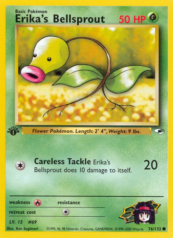 Erika's Bellsprout (76/132) [Gym Heroes 1st Edition] - Dark Crystal Cards