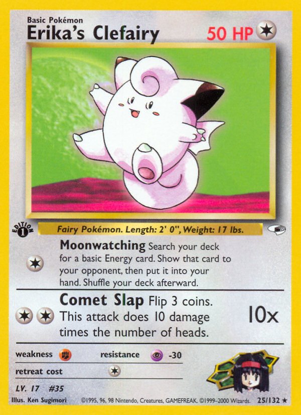Erika's Clefairy (25/132) [Gym Heroes 1st Edition] - Dark Crystal Cards