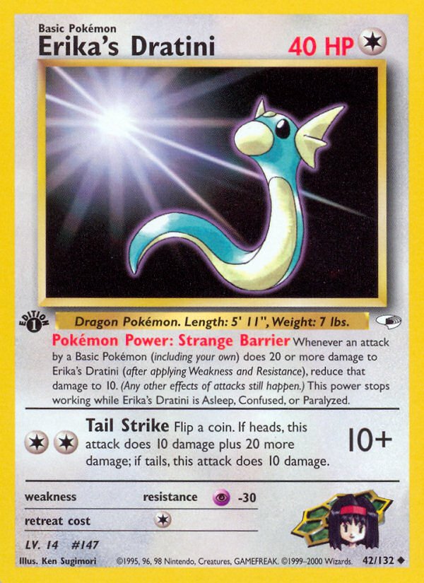 Erika's Dratini (42/132) [Gym Heroes 1st Edition] - Dark Crystal Cards