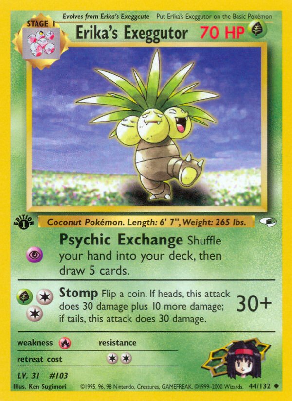 Erika's Exeggutor (44/132) [Gym Heroes 1st Edition] - Dark Crystal Cards