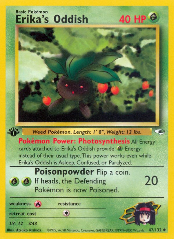 Erika's Oddish (47/132) [Gym Heroes 1st Edition] - Dark Crystal Cards