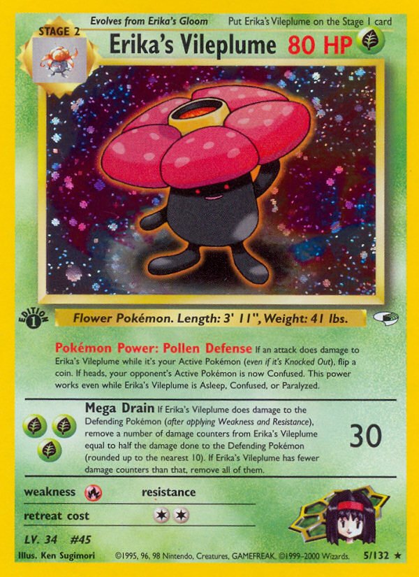 Erika's Vileplume (5/132) [Gym Heroes 1st Edition] - Dark Crystal Cards