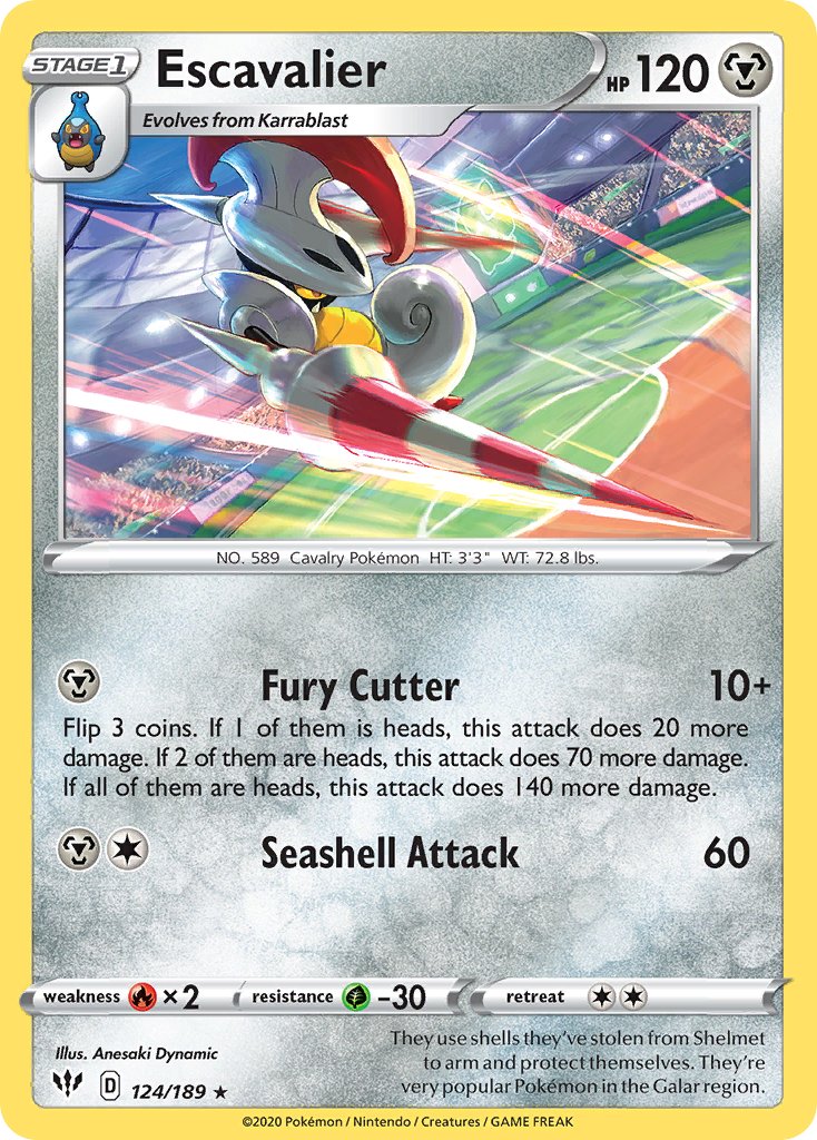 Escavalier (124/189) [Sword & Shield: Darkness Ablaze] - Dark Crystal Cards