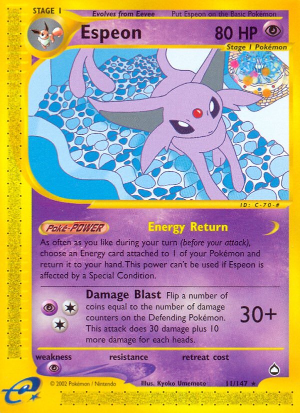 Espeon (11/147) [Aquapolis] - Dark Crystal Cards