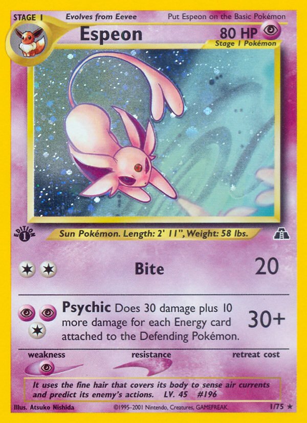 Espeon (1/75) [Neo Discovery 1st Edition] - Dark Crystal Cards