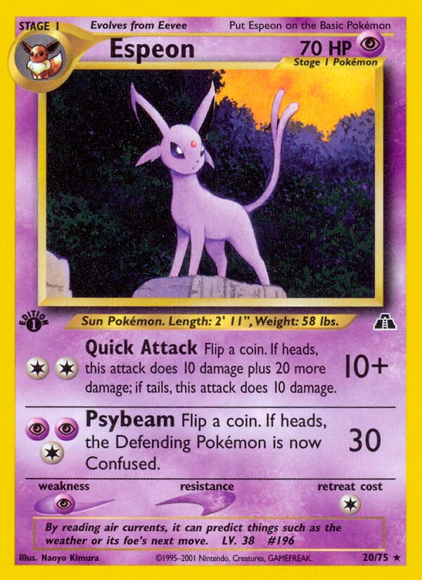 Espeon (20/75) [Neo Discovery 1st Edition] - Dark Crystal Cards