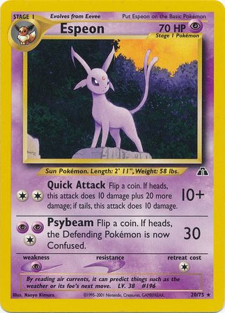 Espeon (20/75) [Neo Discovery Unlimited] - Dark Crystal Cards