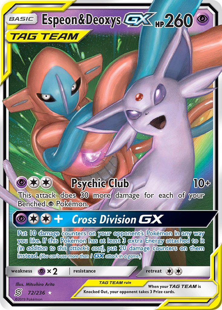 Espeon & Deoxys GX (72/236) [Sun & Moon: Unified Minds] - Dark Crystal Cards