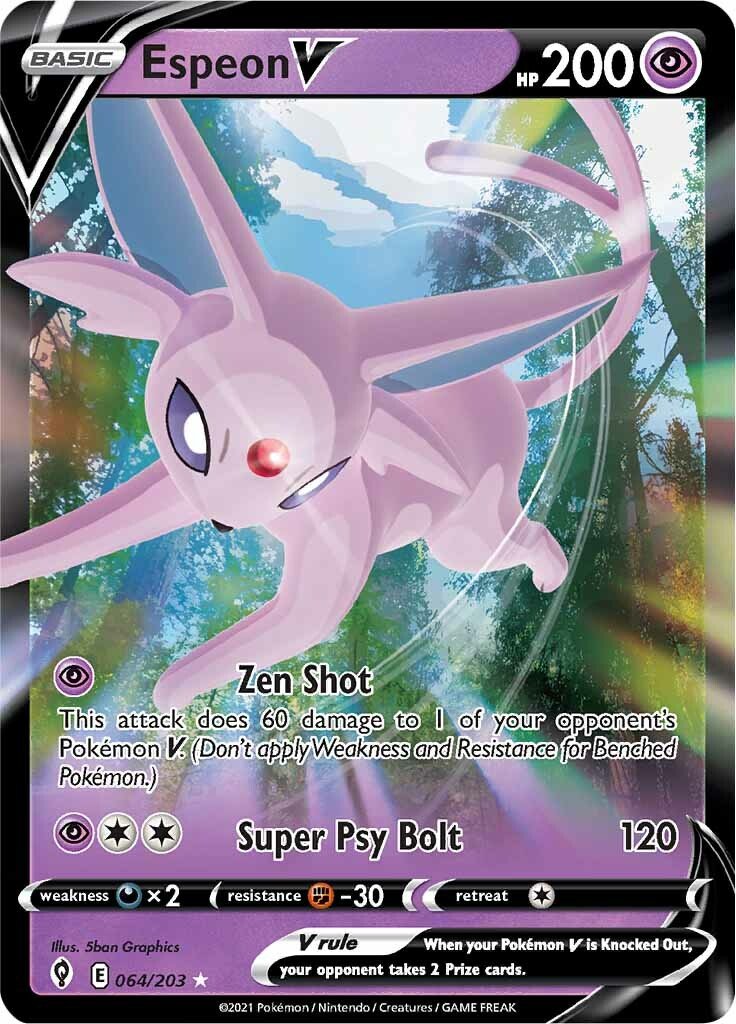 Espeon V (064/203) [Sword & Shield: Evolving Skies] - Dark Crystal Cards