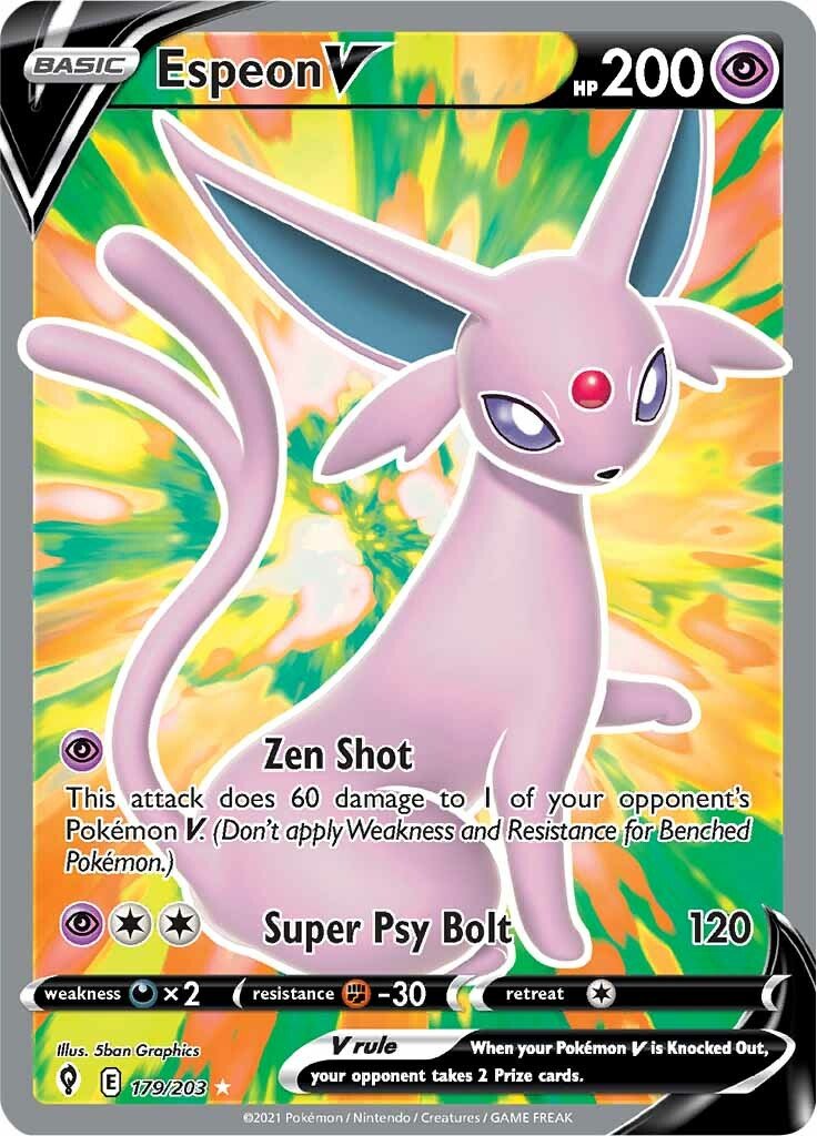 Espeon V (179/203) [Sword & Shield: Evolving Skies] - Dark Crystal Cards