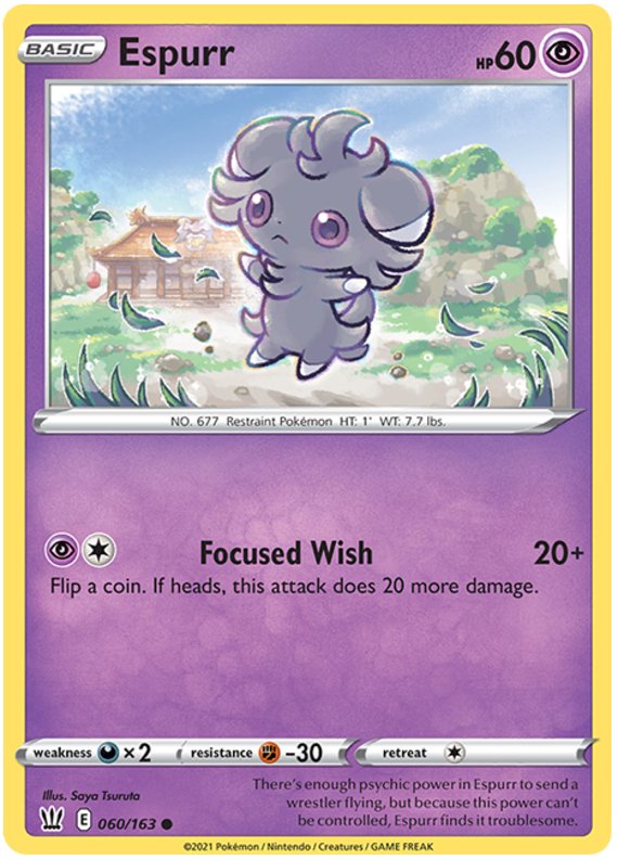 Espurr (060/163) [Sword & Shield: Battle Styles] - Dark Crystal Cards