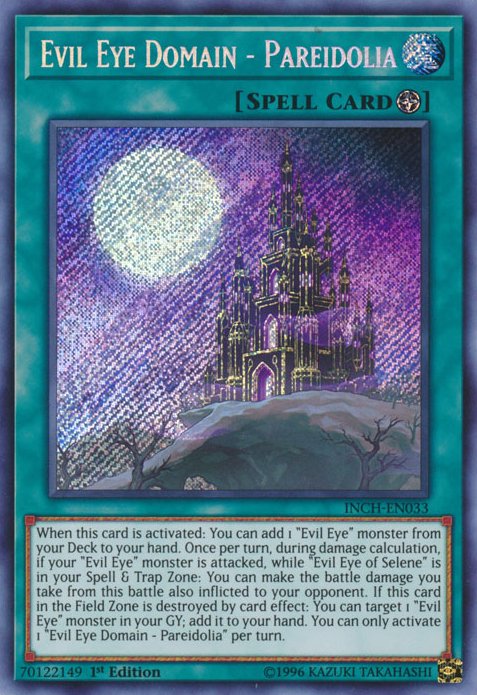 Evil Eye Domain - Pareidolia [INCH - EN033] Secret Rare - Dark Crystal Cards