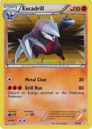 Excadrill (30/30) [Black & White: Trainer Kit - Excadrill] - Dark Crystal Cards